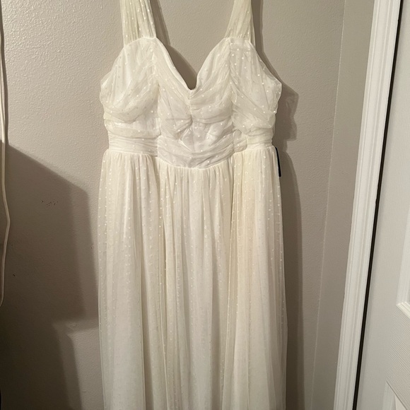 NWT torrid Special Occasion Ivory Dot Mesh Midi Skater Dress, size 18 - Picture 14 of 16